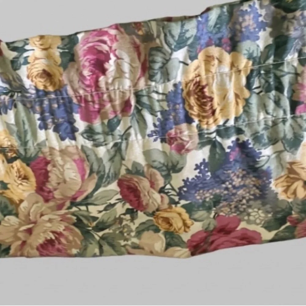 VTG Cannon English Country Floral USA Valance Rod Pocket Window Treatment 87x15